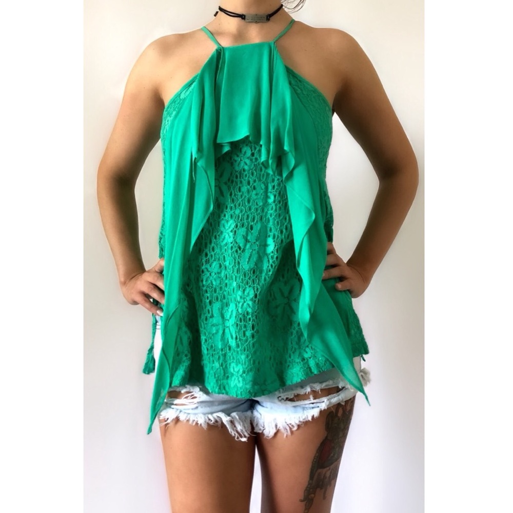Material Girls Green Flowy Top